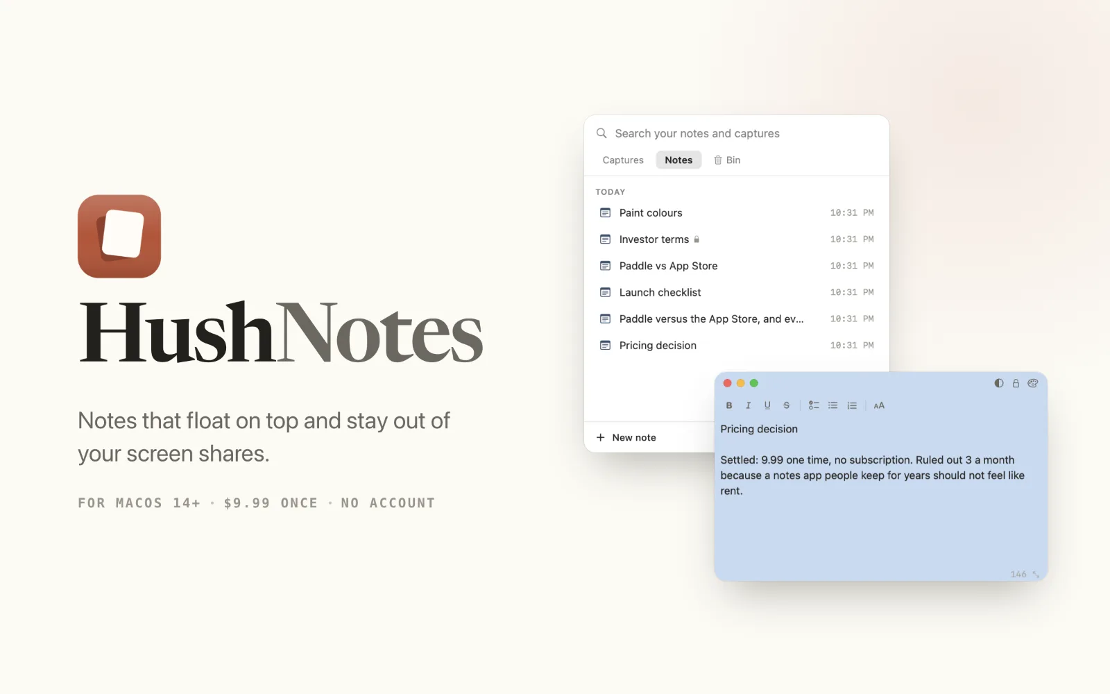 HushNotes screenshot 1