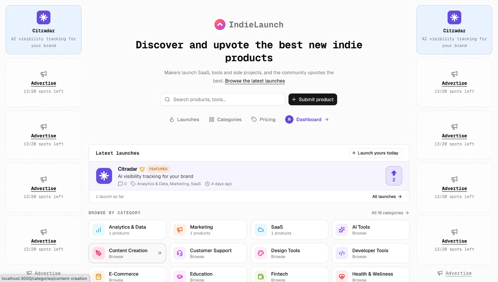 Indielaunch screenshot 1