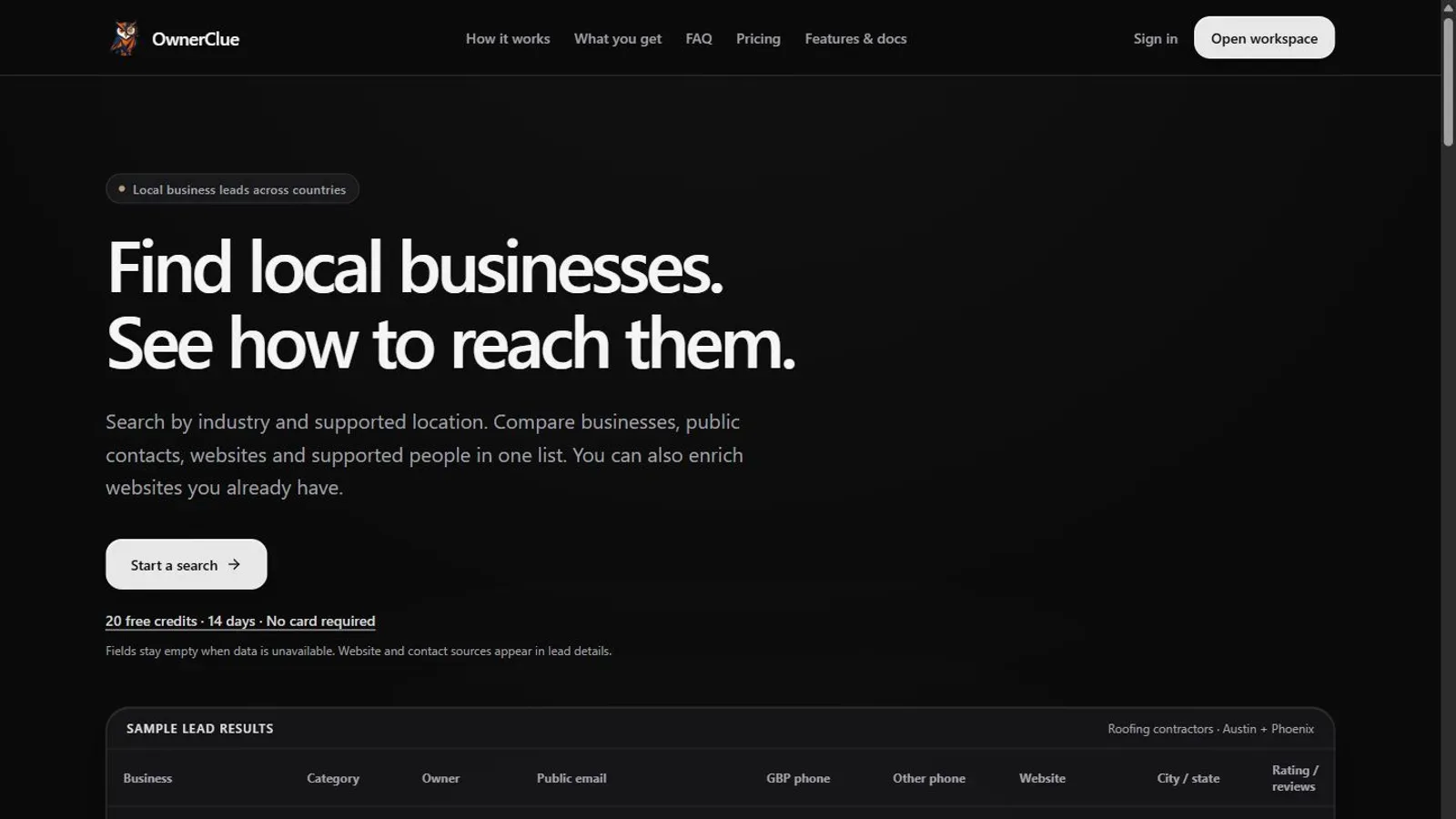 OwnerClue screenshot 1