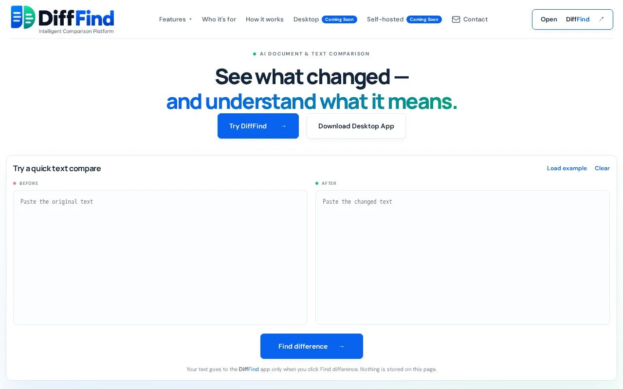 DiffFind screenshot 1