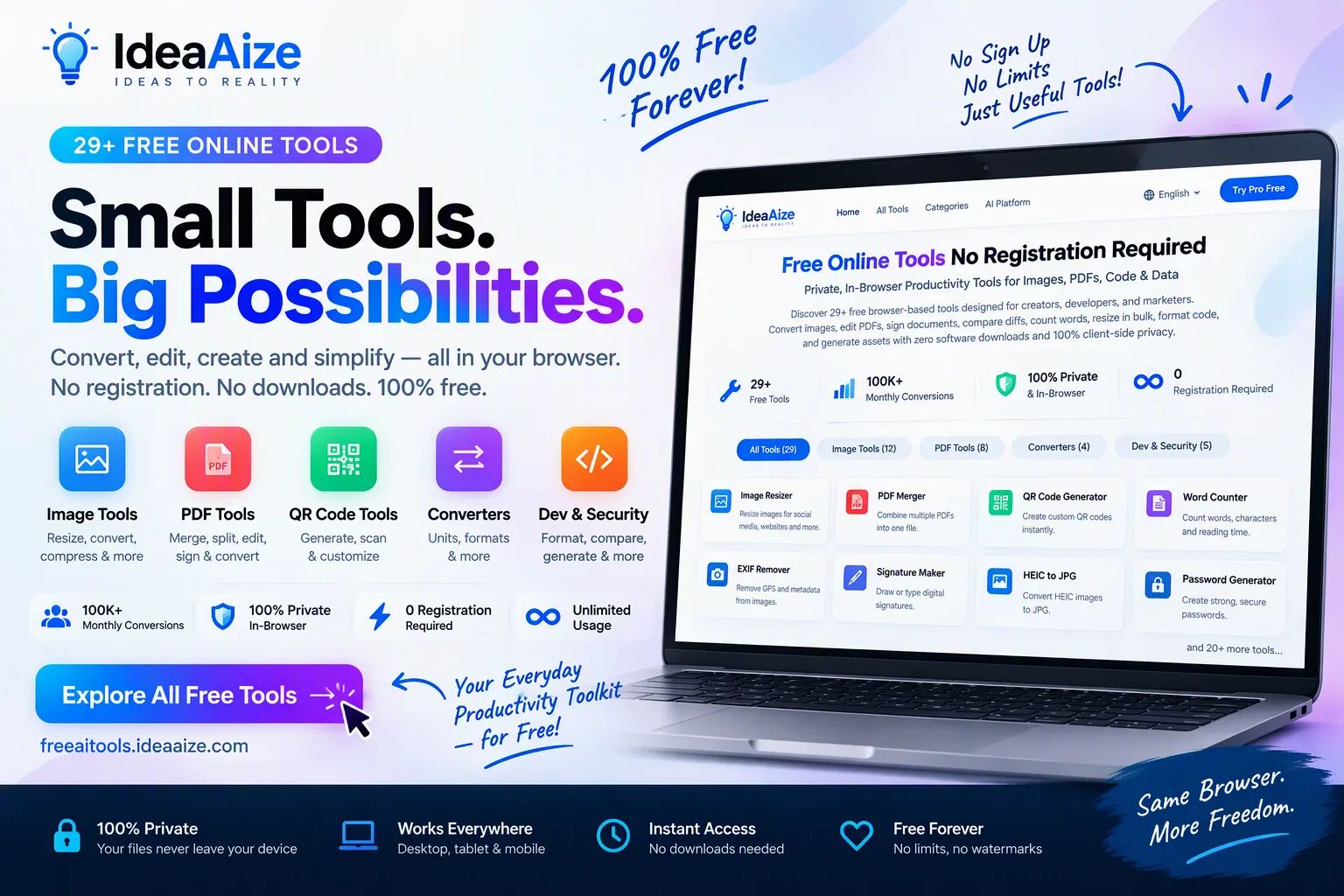 IdeaAize Free Online Tools screenshot 1